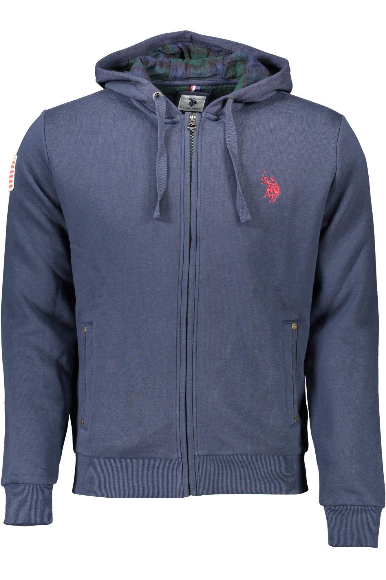 U.S. POLO Sweatshirt Herren mit Reißverschluss – Kapuzenpullover für Herbst/Winter Blau