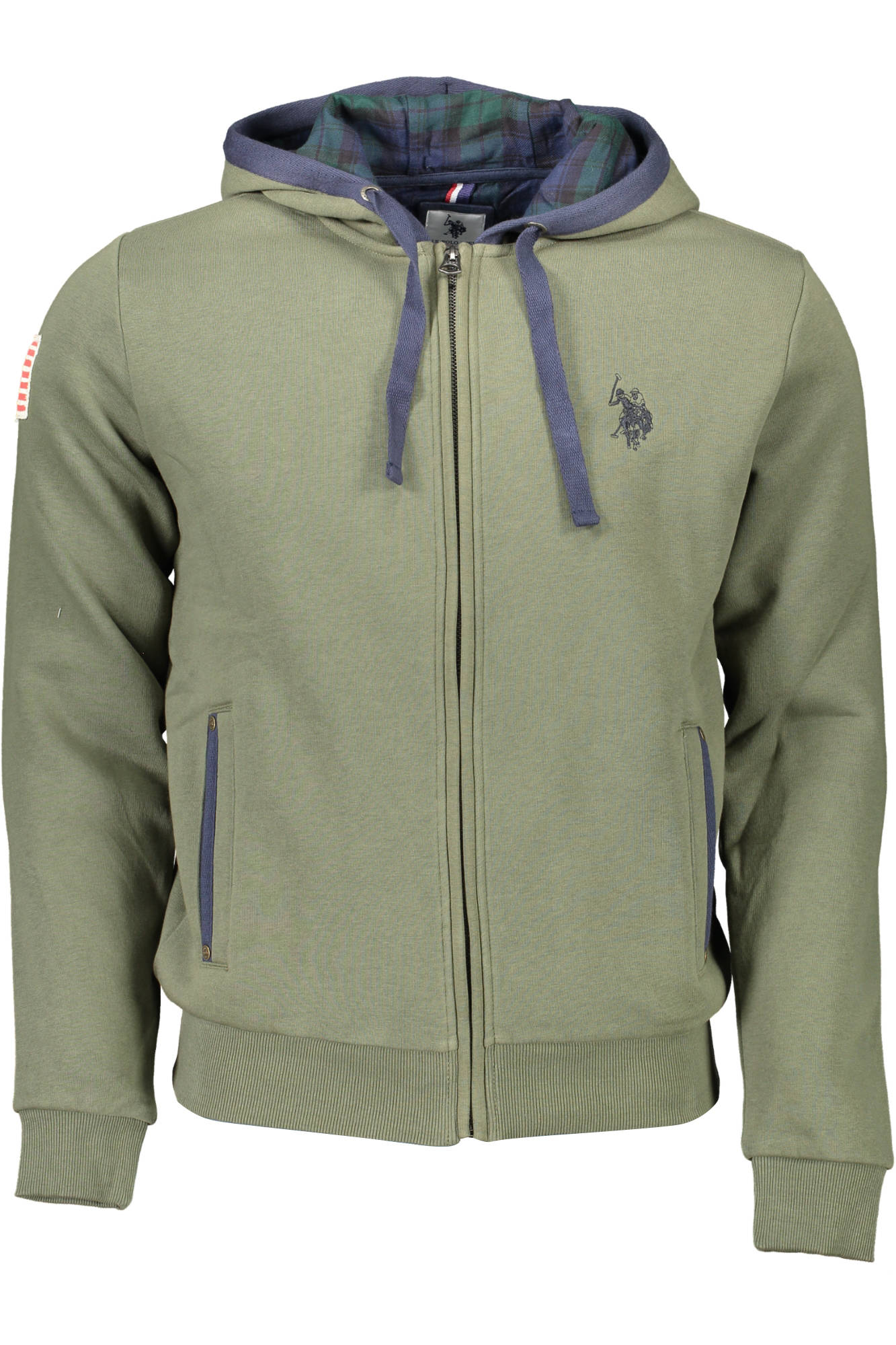 U.S. POLO Sweatshirt Herren mit Reißverschluss – Kapuzenpullover für Herbst/Winter Grün