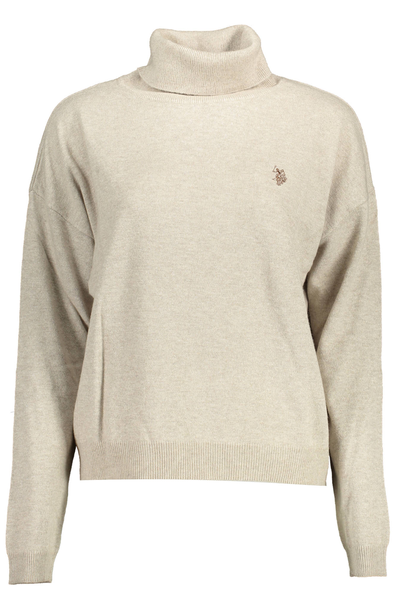 U.S. POLO Rollkragen-Poloshirt Damen – Beige aus Wolle & Kaschmir für Herbst/Winter Beige