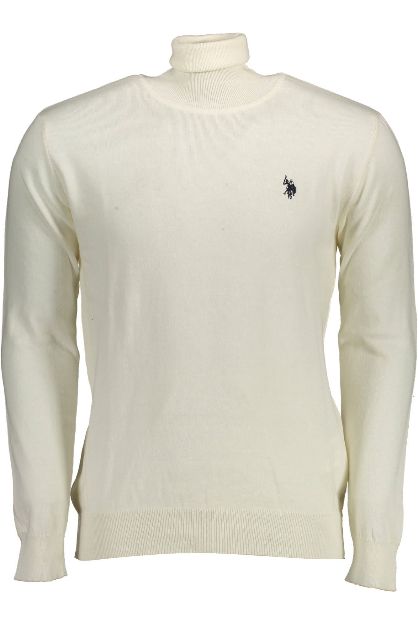 U.S. POLO Rollkragen-Poloshirt Herren – Weißes Winter-Shirt aus Baumwolle & Kaschmir Weiß