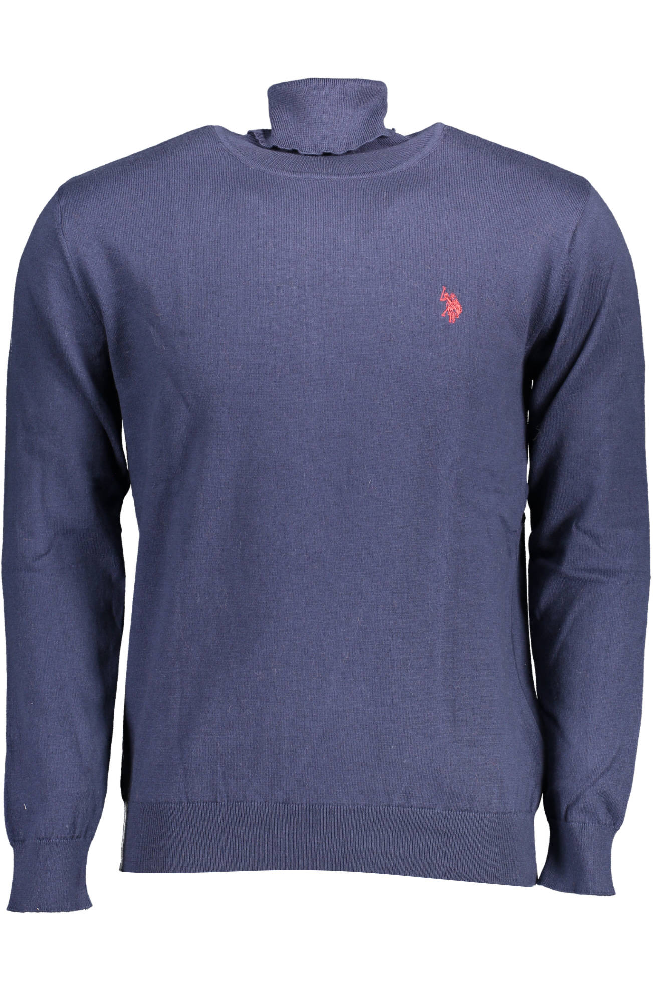 U.S. POLO Rollkragen-Poloshirt Herren – Weißes Winter-Shirt aus Baumwolle & Kaschmir Blau