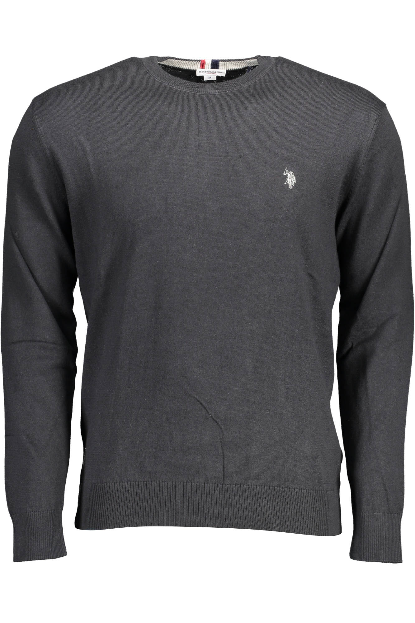 U.S. POLO Shirt Herren Grau – Langarm mit Logo-Stickerei für Herbst/Winter Schwarz