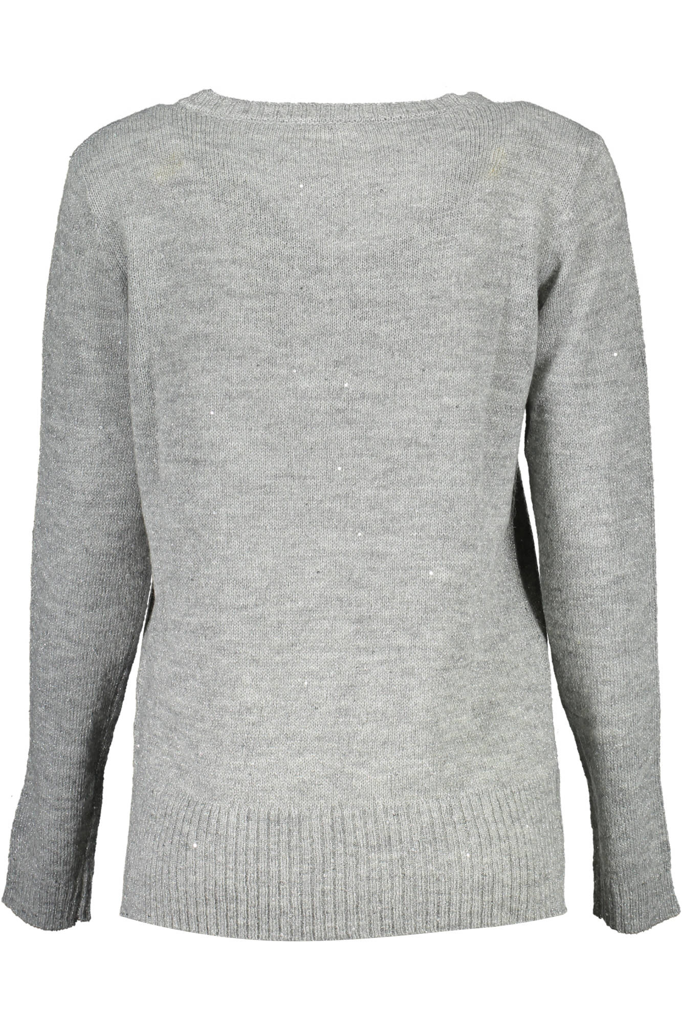 U.S. POLO Damen Pullover V-Ausschnitt – Silberner Strickpullover für Herbst/Winter Silber