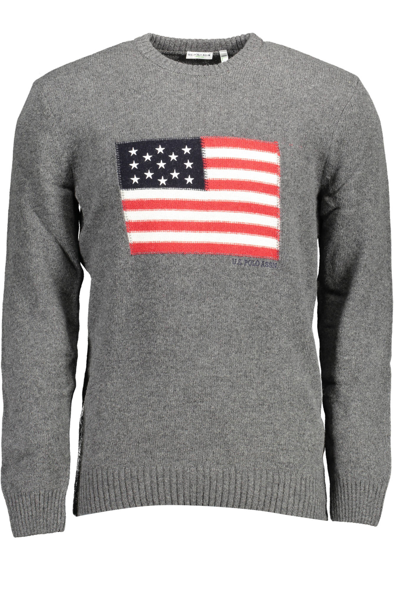 U.S. POLO Polosweater Herren – Grauer Pullover mit Logo-Stickerei für Herbst/Winter Grau