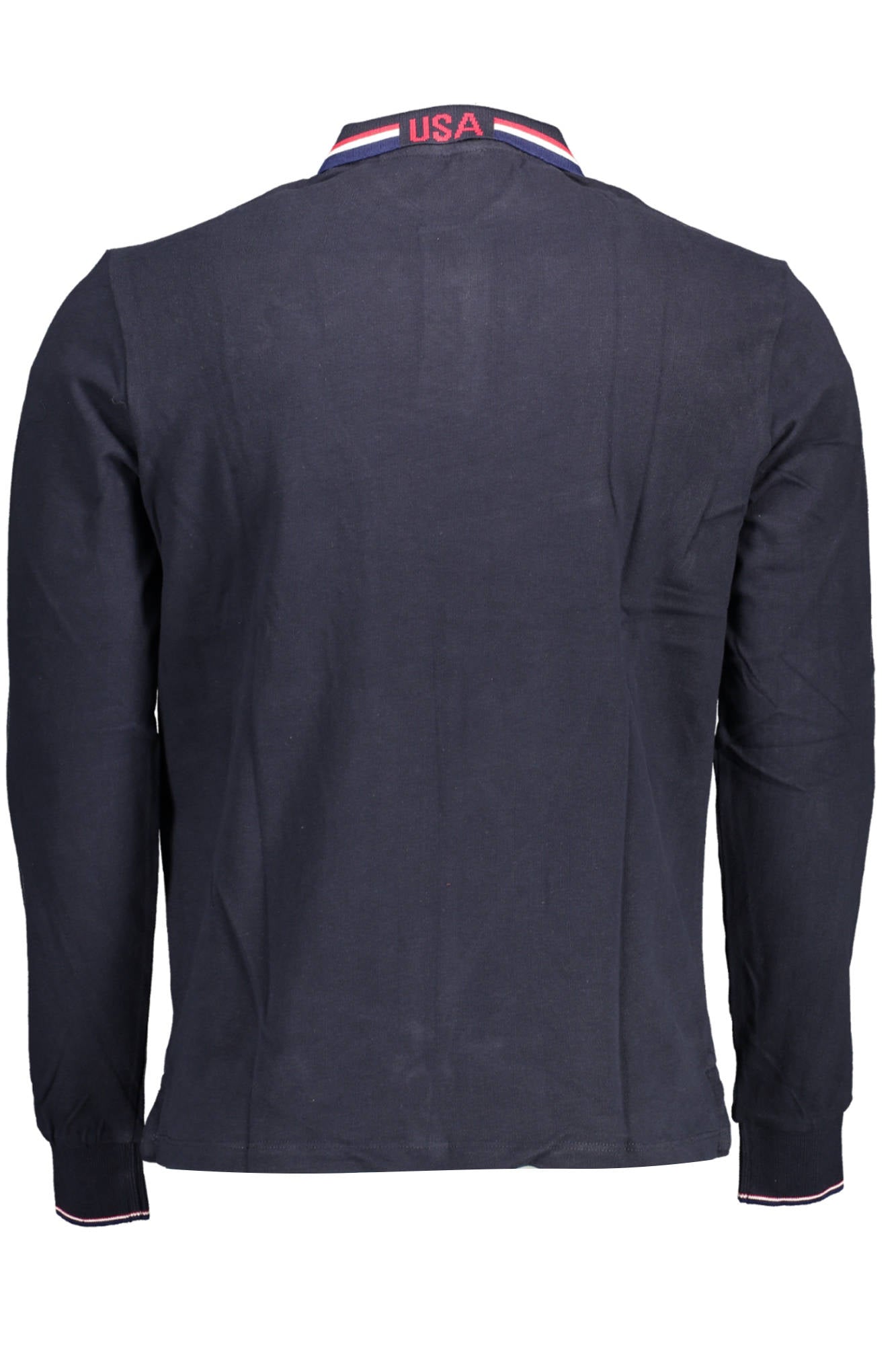 U.S. POLO Langarm Poloshirt Herren Schwarz – Klassisches Design mit Stickerei Blau
