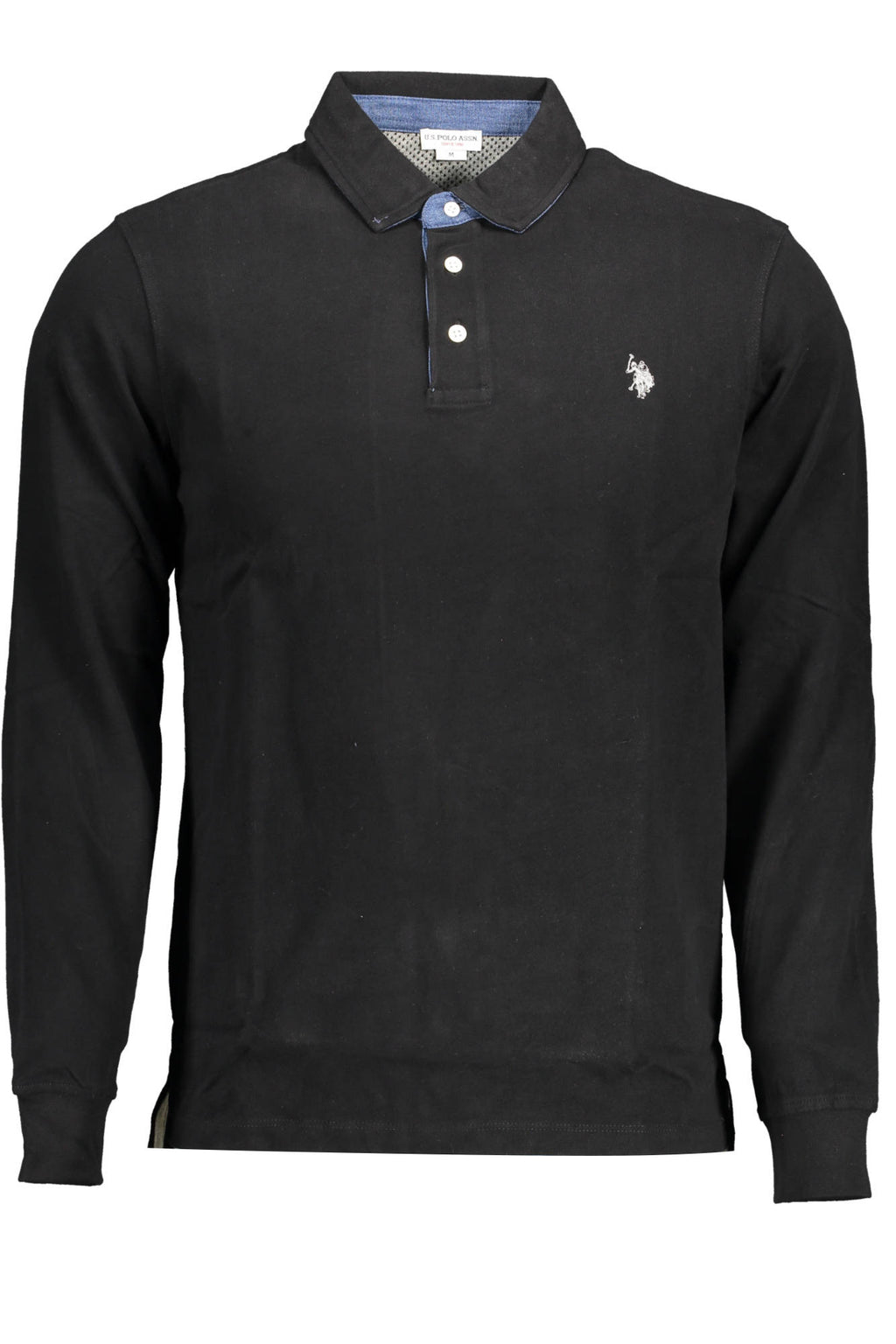 US POLO MAN SCHWARZES LANGARM-POLOSHIRT