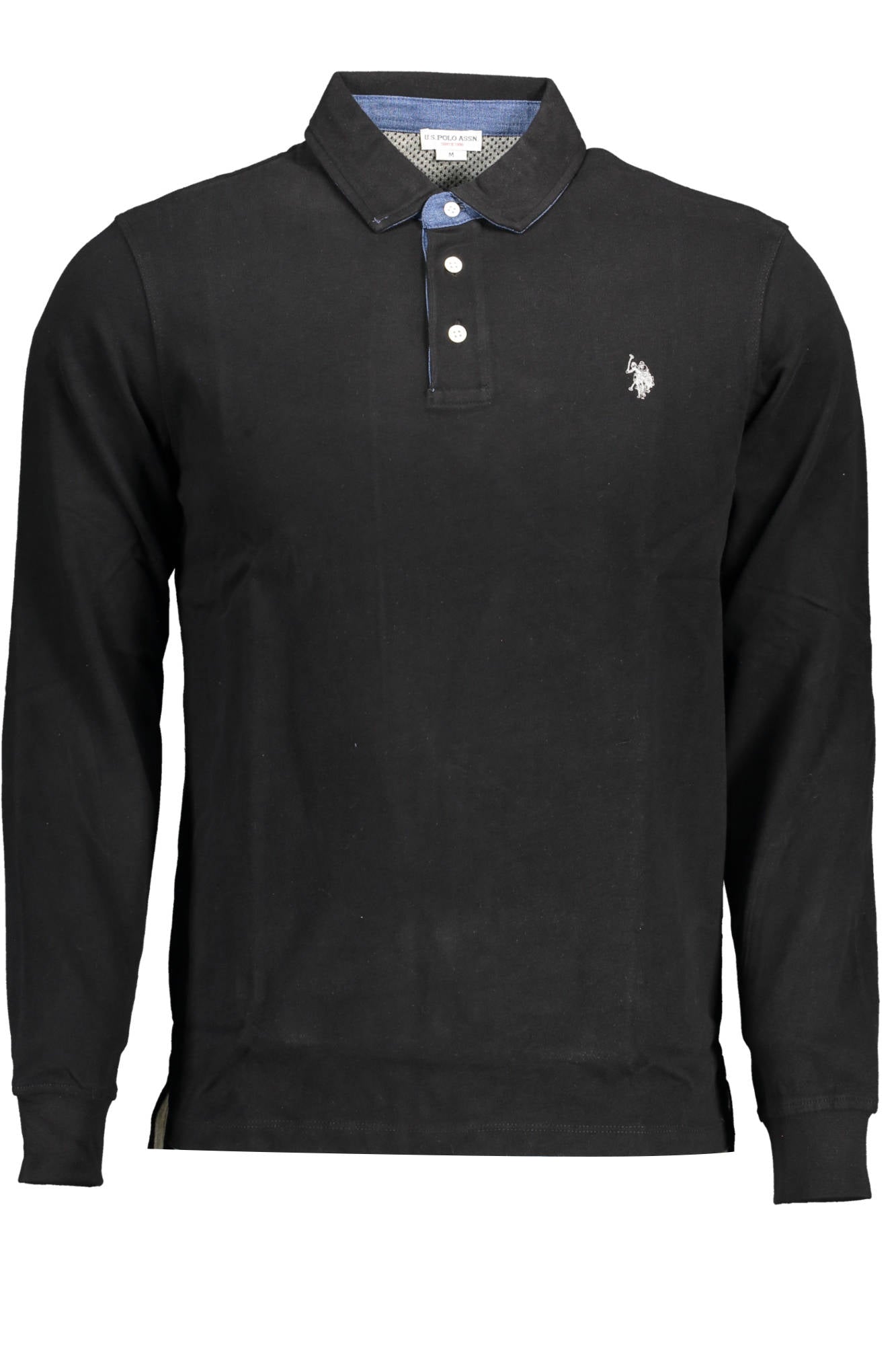 US POLO MAN SCHWARZES LANGARM-POLOSHIRT