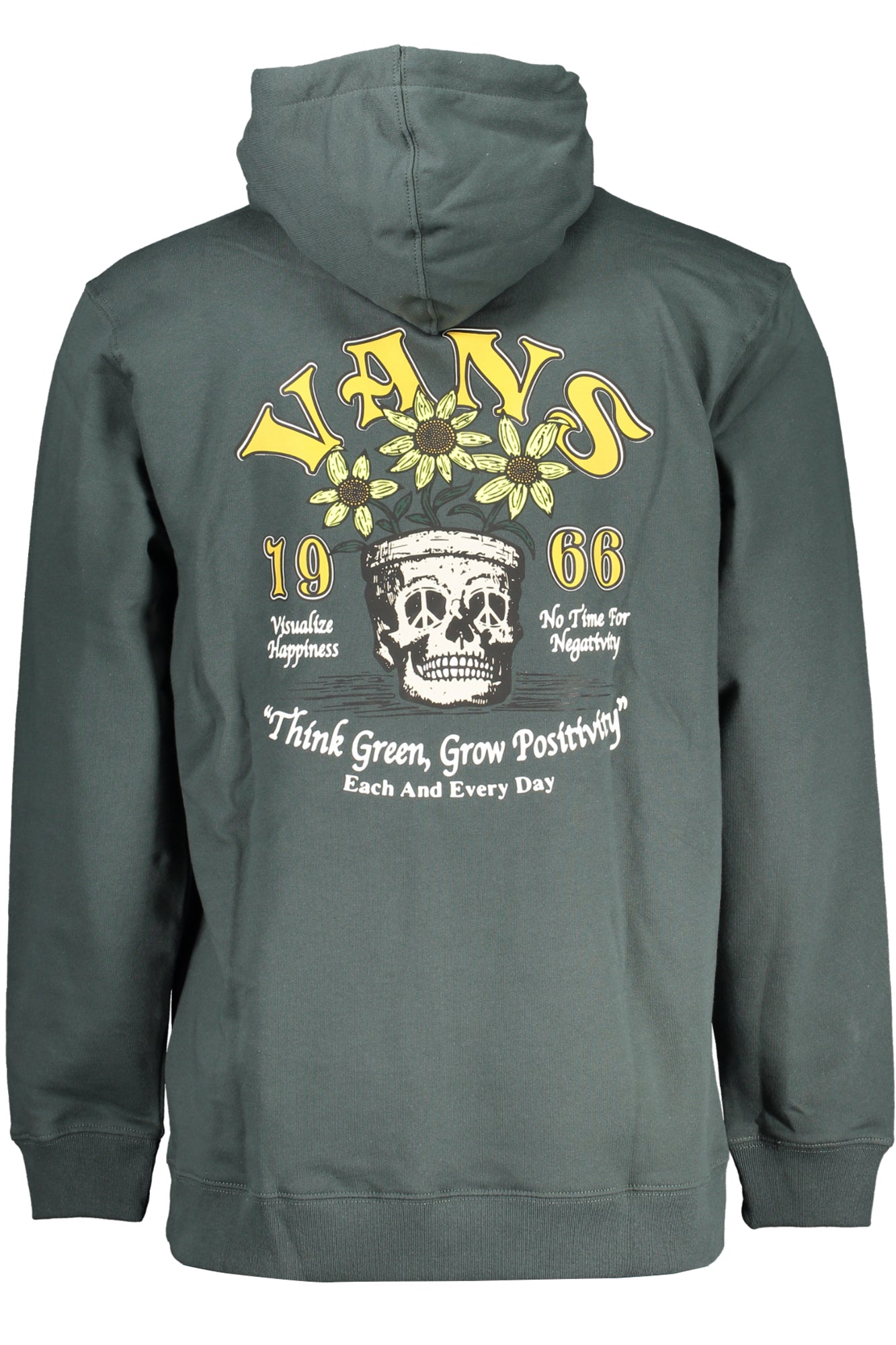 Vans Sweatshirt Herren mit Reißverschluss – Grünes Kapuzen-Sweatshirt aus Baumwolle Grün