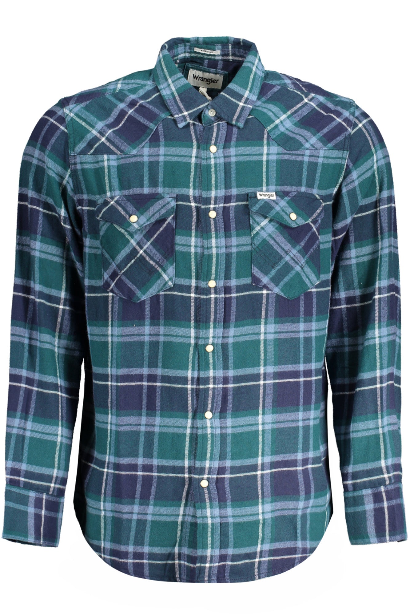Wrangler Flanellhemd Herren – Westernhemd aus 100% Baumwolle für Herbst/Winter Grün