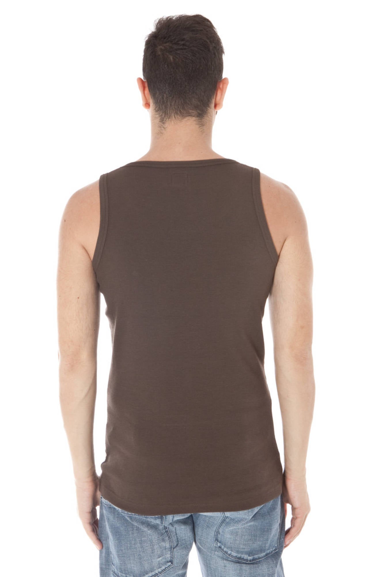 ZUELEMENTS Tanktop Herren – Braunes Slim Fit Shirt mit Logo-Druck für Sommer Braun
