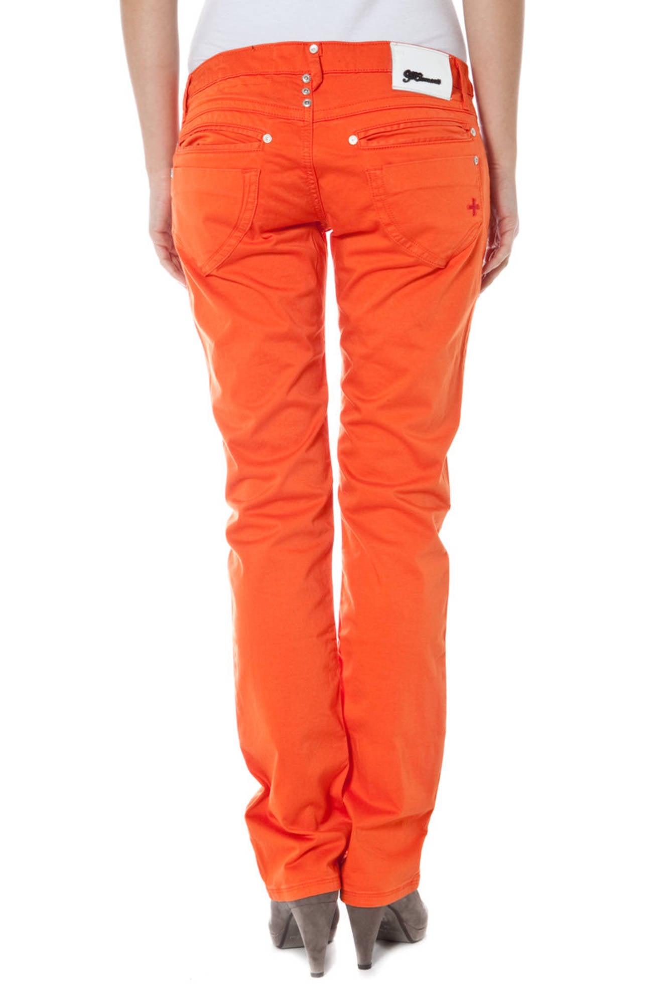 ZUELEMENTS Damen Hosen – mit Taschen, mit Reißverschluss Orange
