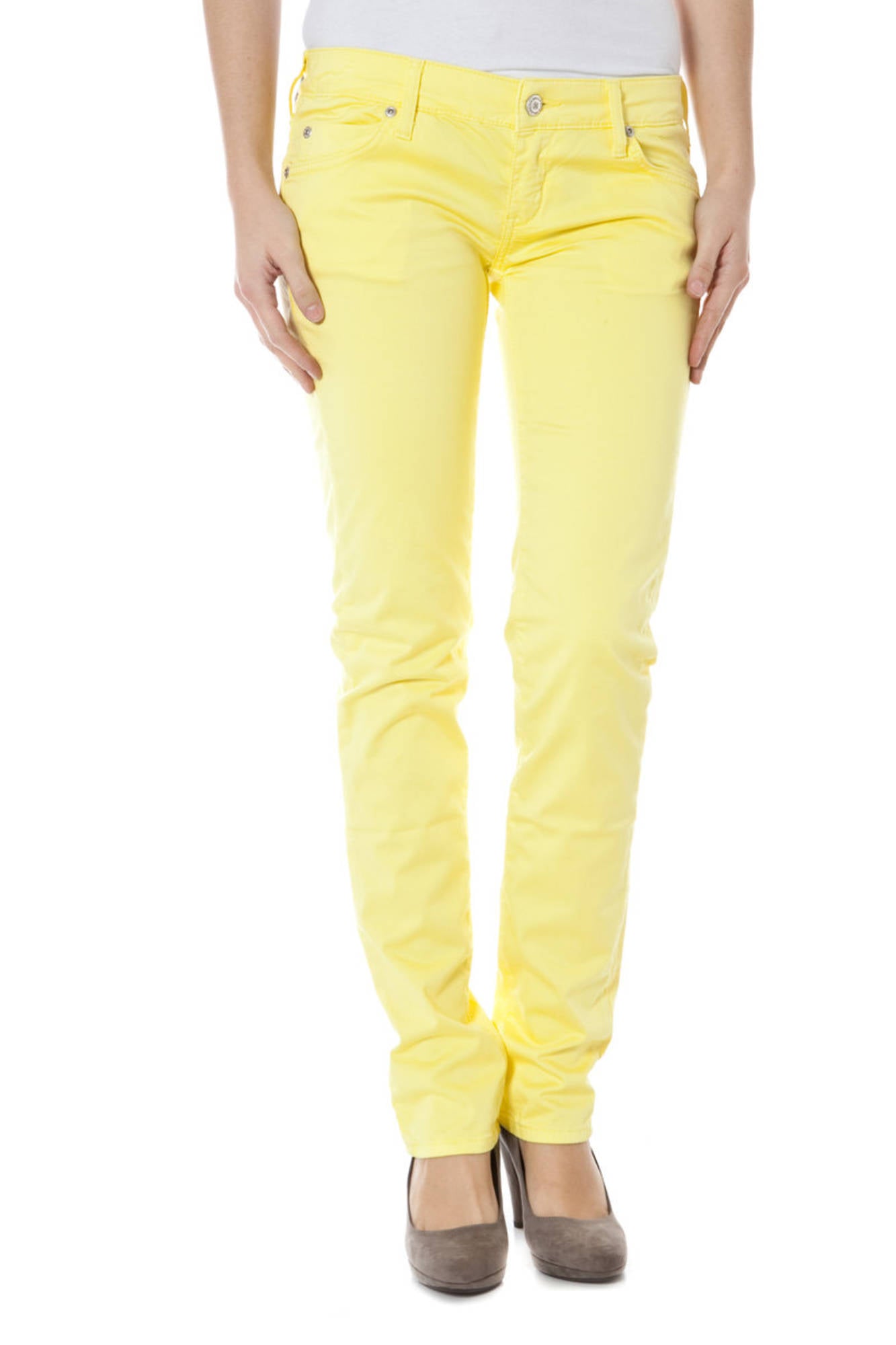 ZUELEMENTS Gelbe Damenhose – 5-Pocket Design aus Baumwolle | soulluna.de Gelb